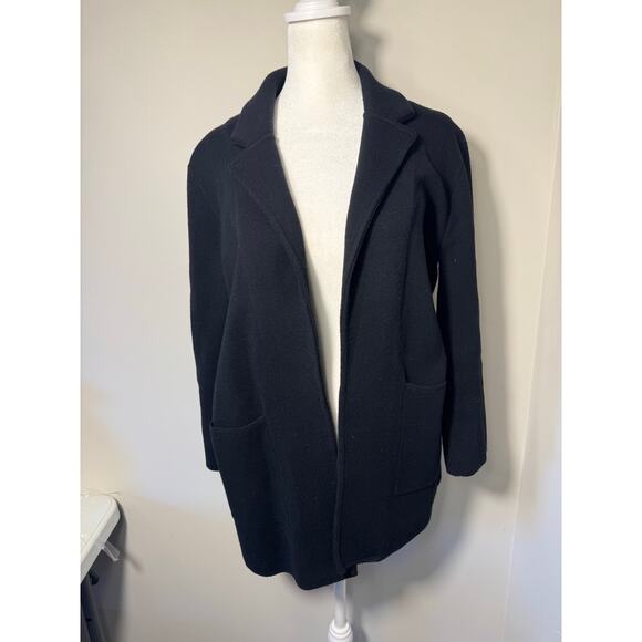 J Crew 365 Wool Blend Black Knit Sweater Blazer‎ Open Front S - Picture 1 of 5